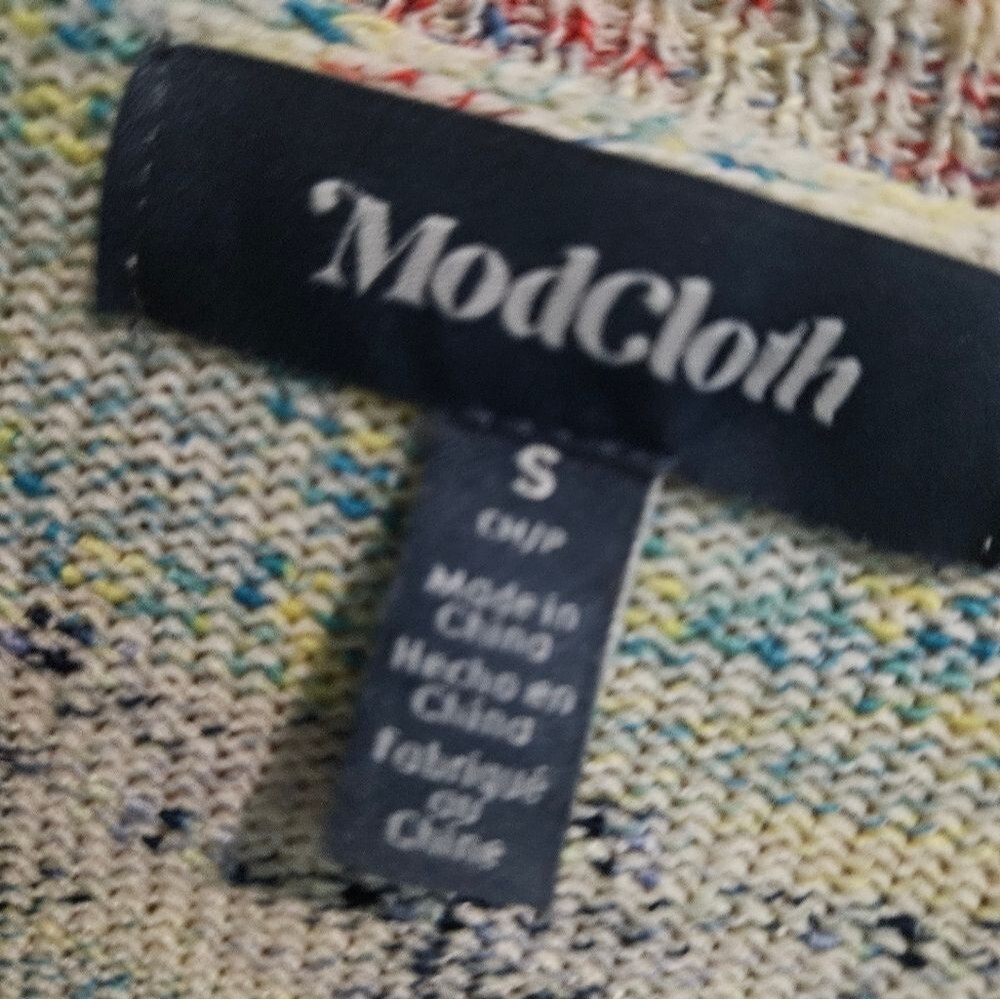 Modcloth Multi Color V-Neck Sweater - Picture 7 of 7